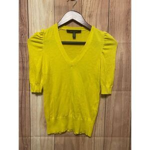 WHBM White House black market XXS Petite yellow cashmere blend sweater top